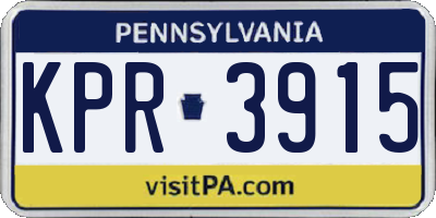 PA license plate KPR3915