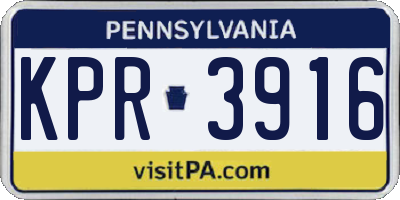 PA license plate KPR3916