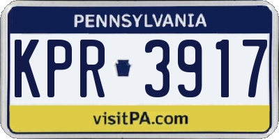 PA license plate KPR3917