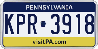 PA license plate KPR3918