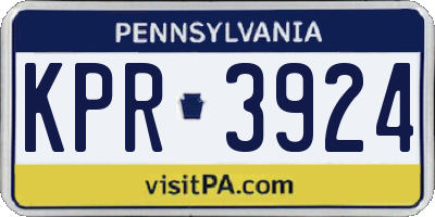 PA license plate KPR3924