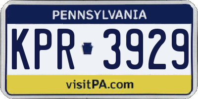 PA license plate KPR3929