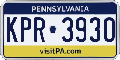 PA license plate KPR3930