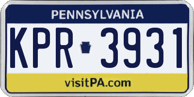 PA license plate KPR3931