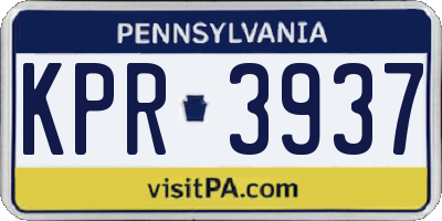 PA license plate KPR3937