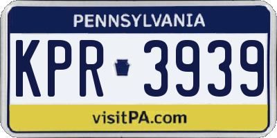 PA license plate KPR3939
