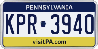 PA license plate KPR3940