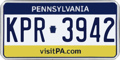 PA license plate KPR3942