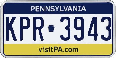 PA license plate KPR3943