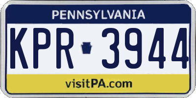 PA license plate KPR3944