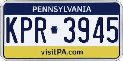 PA license plate KPR3945