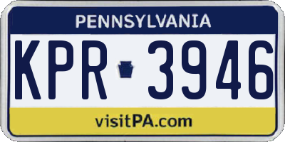 PA license plate KPR3946