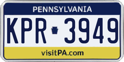 PA license plate KPR3949