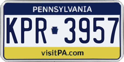 PA license plate KPR3957