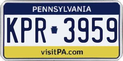 PA license plate KPR3959