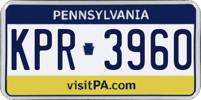 PA license plate KPR3960