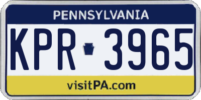PA license plate KPR3965