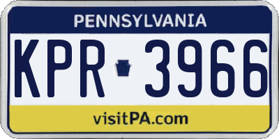 PA license plate KPR3966