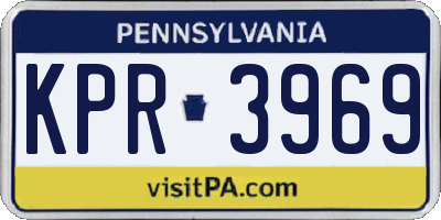PA license plate KPR3969