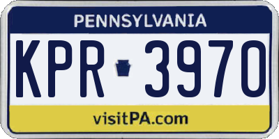 PA license plate KPR3970