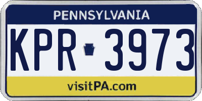 PA license plate KPR3973