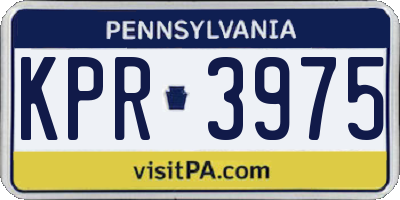 PA license plate KPR3975