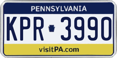 PA license plate KPR3990