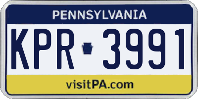 PA license plate KPR3991