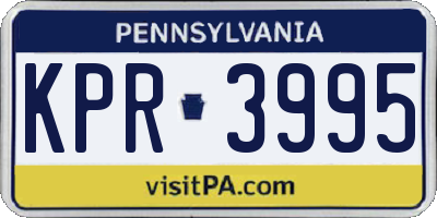 PA license plate KPR3995