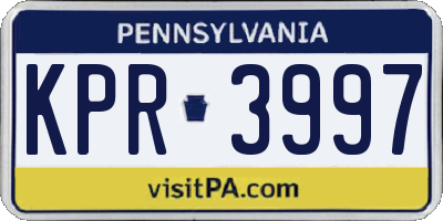 PA license plate KPR3997