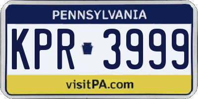 PA license plate KPR3999