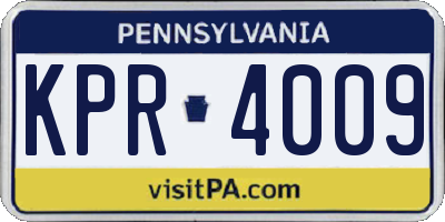 PA license plate KPR4009