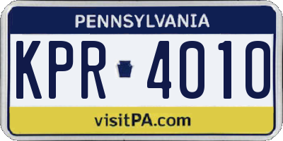 PA license plate KPR4010