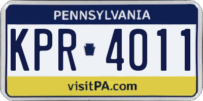 PA license plate KPR4011