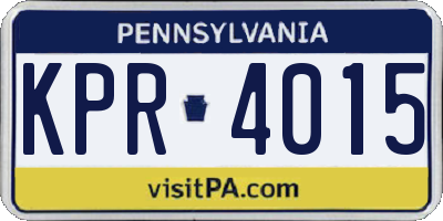 PA license plate KPR4015