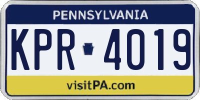PA license plate KPR4019