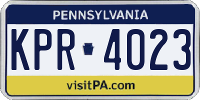 PA license plate KPR4023