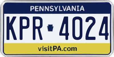 PA license plate KPR4024