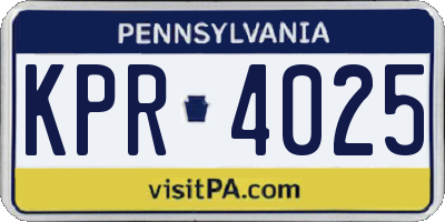 PA license plate KPR4025