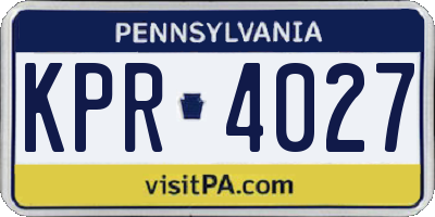 PA license plate KPR4027
