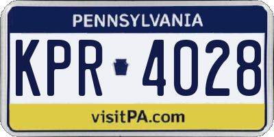 PA license plate KPR4028