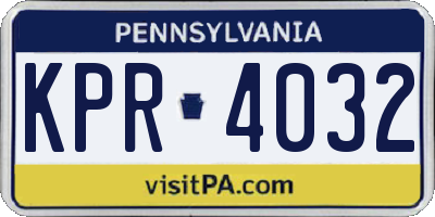 PA license plate KPR4032