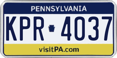 PA license plate KPR4037