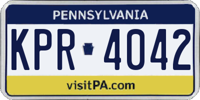 PA license plate KPR4042