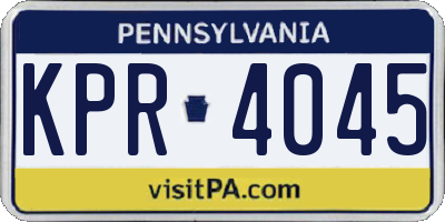 PA license plate KPR4045