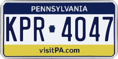 PA license plate KPR4047