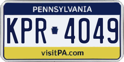 PA license plate KPR4049