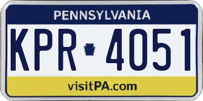 PA license plate KPR4051
