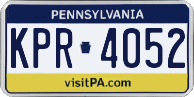 PA license plate KPR4052