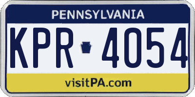 PA license plate KPR4054